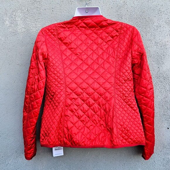 Paul & Shark Men’s Red Quilted Nylon Jacket L Lightweight Zip Front Italy NWT - Picture 3 of 14